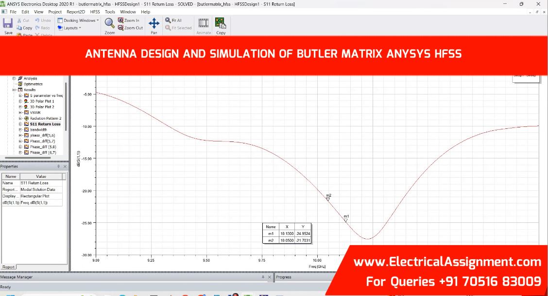 ANTENNA DESIGN AND SIMULATION OF BUTLER MATRIX ANYSYS HFSS screenshot 4
